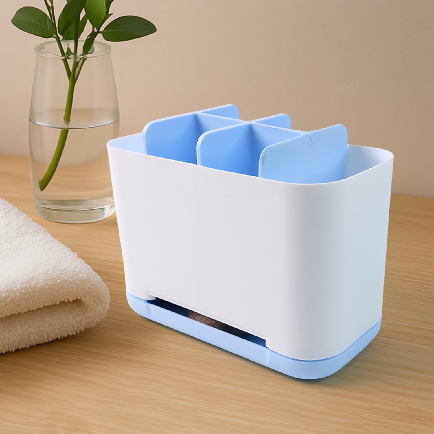 6 Compartment Multi Purpose Organizer Toothbrush Holder Stand Plastic Caddy (1 Pc) 6 Compartment Multi Purpose Organizer Toothbrush Holder Stand Plastic Caddy (1 Pc)